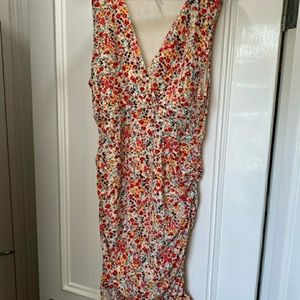 Leith xl floral ruched cocktail dress